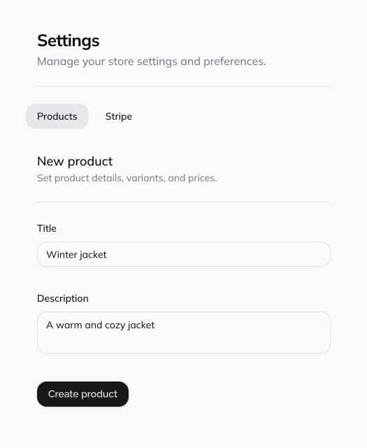 Create your product